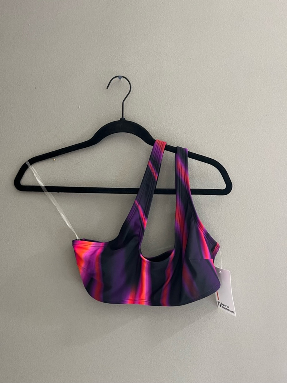 NWT Sports Illustrated Swim Asymmetrical Multi-Color Bikini Top Adjustable Strap
